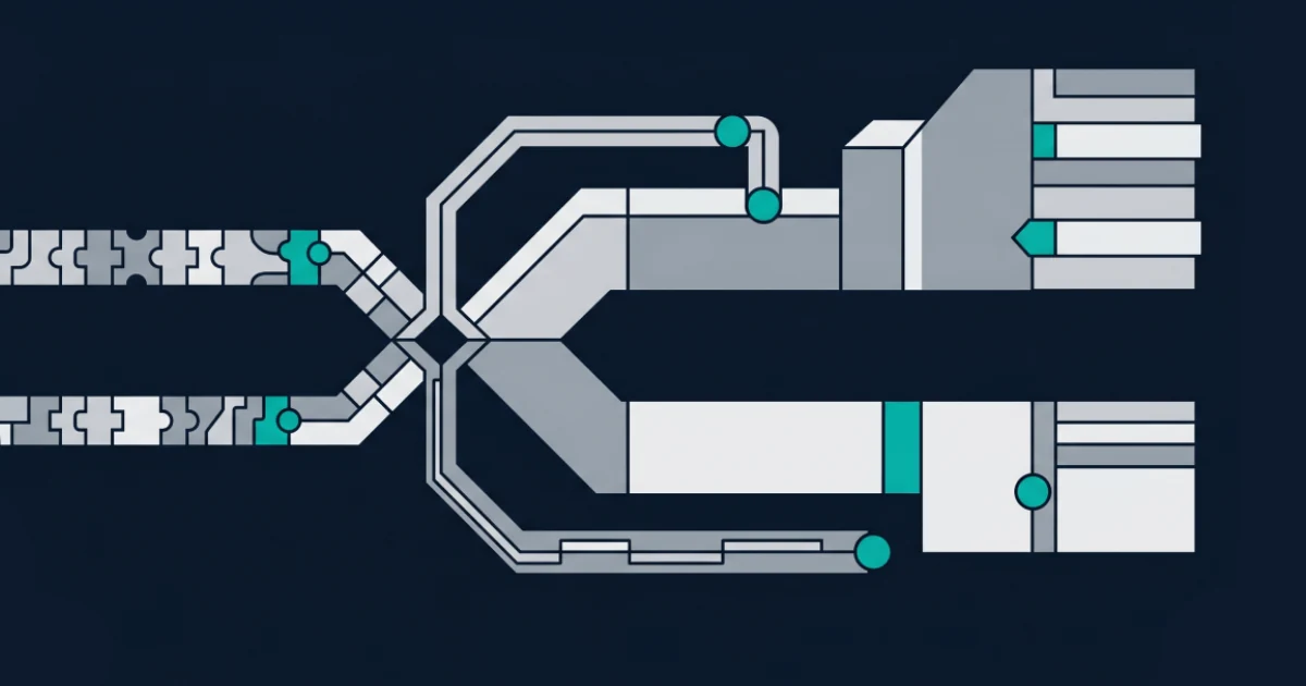 Editorial abstract illustration of structured RFP document architecture for iGaming platform vendor selection